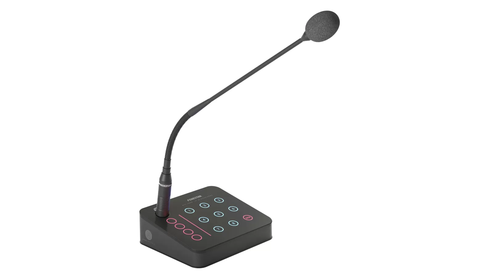 Sơ đồ cổng kết nối XLR, RJ-45, RJ-11 trên micro IP Fonestar AIP-1020