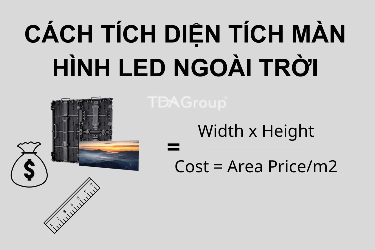 Cách Tính Diện Tích Màn Hình LED