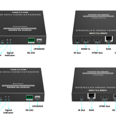Bộ kéo dài HDMI qua LAN 120M 4K@60Hz Cao cấp, Model: G-HDR582, Gnetcom
